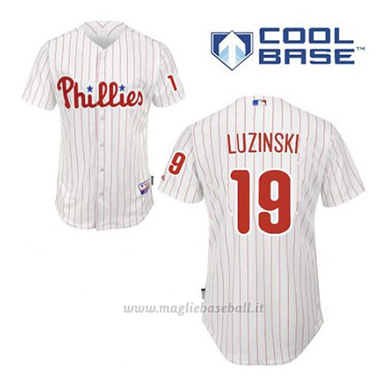 Maglia Baseball Uomo Philadelphia Phillies Greg Luzinski 19 Bianco 1ªCool Base